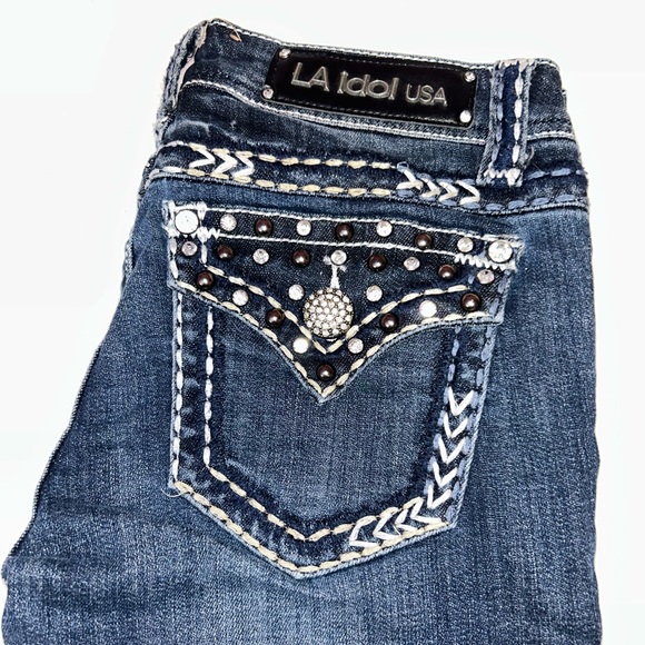 LA Idol USA Dark Wash Bootcut Jeans - Picture 1 of 5